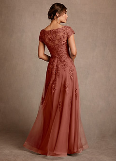 Azazie Jalinda Abiti per la Madre della Sposa Abito A-Line in Chiffon Pizzo Auburn image2