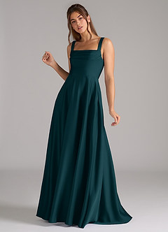 Azazie Shaude Brautjungfernkleider A-Linie Plissee Stretch-Satin Kleid Kiefer image5