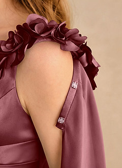 Azazie Rosita Girls Formal Flower Girl Klänningar Klä A-Line i Stretch Satin Plisserad image6