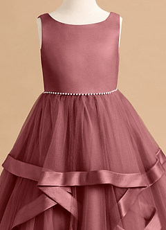 Azazie Posy Blumenmädchenkleider A-Linie Mit Perlen Tüll Kleid Amethyst image5