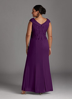 Azazie Calathea Mother of the Bride Dresses Grape A-Line Lace Dress image9
