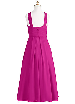 Azazie Kaleigh Junior Fuchsia A-Line Pleated Chiffon Dress image8