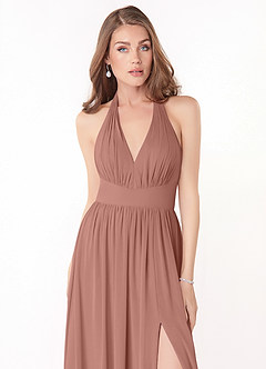 Azazie Gianni Bridesmaid Dresses Cedar Rose A-Line Pleated Chiffon Dress image5