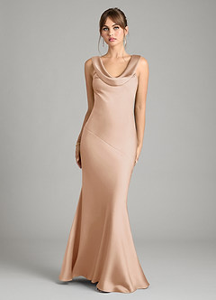 Azazie Rylina Bridesmaid Dresses English Rose Mermaid Stretch Satin Dress image1