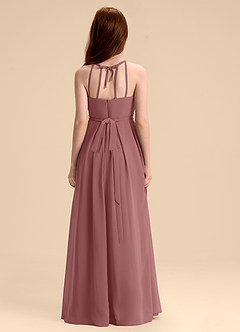 Azazie Arianthe Junior Vestido de Rosa Del Desierto de Gasa de Corte en A con Plisado image5