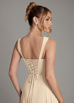 Azazie Agustina Bridesmaid Dresses Champagne Mermaid Corset Chiffon Dress image2
