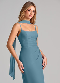 Azazie Calandra Bridesmaid Dresses Bermuda Sheath Pleated Chiffon Dress image6