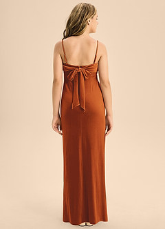 Azazie Mai Junior Burnt Orange A-Line Sweetheart Neckline Velvet Dress image2