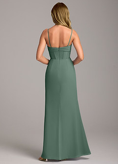 Azazie Chantel Bridesmaid Dresses Sea Moss Sheath Strapless Chiffon Convertible Dress image6