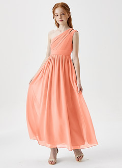 Azazie Anissa Junior Sunset A-Line Pleated Chiffon Dress image3