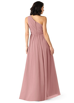 Azazie Mathilda Bridesmaid Dresses Dusty Rose A-Line One Shoulder Chiffon Dress image4