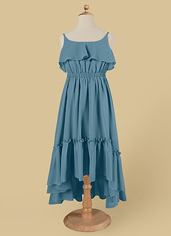 Azazie Karmen Flower Girl Dresses Bermuda A-Line Ruched Chiffon Dress image6