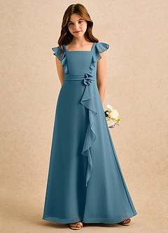 Azazie Soso Girls Formal Flower Girl Klänningar Klänning A-Line i Chiffong Plisserad image5
