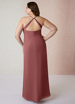 Azazie Manila Bridesmaid Dresses Amethyst Sheath V-Neck Chiffon Dress image8