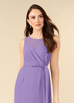 Azazie Marchioness Mother of the Bride Dresses Tahiti A-Line Scoop Pleated Chiffon Dress image5