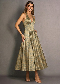 Isabeau Green Brown Maxi Dress image4