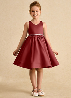 Azazie Julietta Blumenmädchenkleider Ballkleid Cabrio Tüll Kleid Rost image9