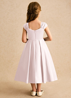 Azazie Yosemite Flower Girl Dresses Blushing Pink Ball-Gown Sweetheart Neckline Matte Satin Dress image2