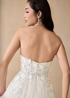 Azazie Seradine Wedding Dresses Diamond White Champagne A-Line Off the Shoulder Beading Dress image8