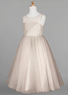 Azazie Brienne Flower Girl Dresses Ball-Gown Sequins Tulle Tea-Length Dress image7