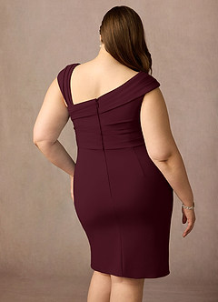 Azazie Cecily Kleider für die Brautmutter Etui Stretch-Krepp Kleid Cabernetrot image12