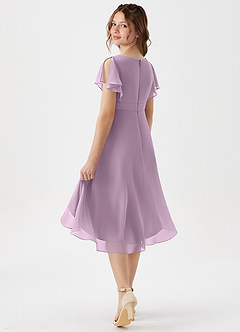 Azazie Graciela Junior Wisteria A-Line Pleated Chiffon Dress image6