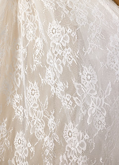 Azazie Demetria Wedding Dresses Diamond White Champagne Ball-Gown Strapless Lace Dress image5