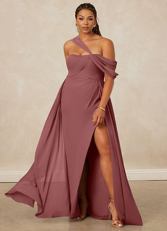 Christian Siriano Bridal for Azazie 1014 Brautjungfernkleider A-Linie Schulterfrei Chiffon Kleid Amethyst image9