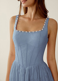 Megan Powder Blue Lace A-line Prom Dress image6
