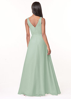 Azazie Nala Bridesmaid Dresses Agave A-Line Pleated Chiffon Dress image2