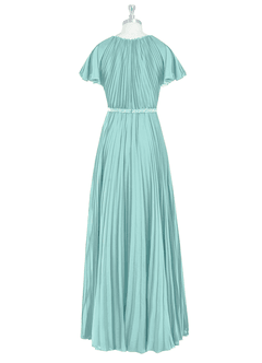 Azazie Kara Bescheidene Brautjungfernkleider A-Linie Plissee Chiffon Bodenlänge Kleid image14