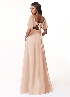 Azazie Alani Bridesmaid Dresses English Rose A-Line Square Neckline Chiffon Dress image2