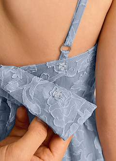 Azazie Jaella Girls Formal Sukienki dla dziewczynek sypiących kwiaty Linia A Plisowana Kwiatowe wypalenie Długość podłogi Sukienka image5