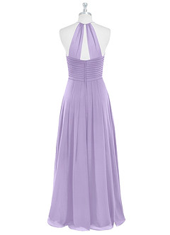 Azazie Ginger Bridesmaid Dresses Lilac A-Line Halter Pleated Chiffon Dress image7