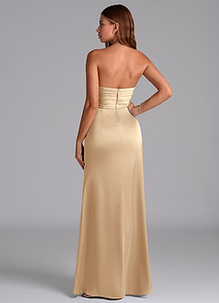 Azazie Claudelle Bridesmaid Dresses Champagne Mermaid Strapless Stretch Satin Dress image7