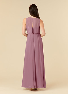 Azazie Marchioness Mother of the Bride Dresses Vintage Mauve A-Line Scoop Pleated Chiffon Dress image2
