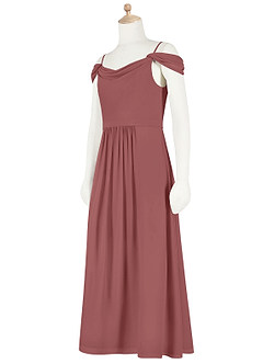 Azazie Alivia Junior Amethyst A-Line Off the Shoulder Chiffon Dress image8
