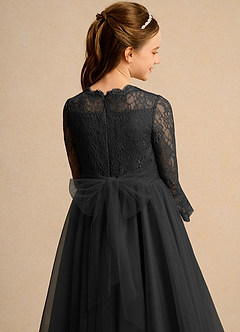 Azazie Lamb Girl vestidos de niña de las flores Vestido de Negro de Encaje de Princesa image6