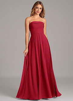 Azazie Lucienne Bridesmaid Dresses Scarlet A-Line Strapless Chiffon Convertible Dress image3