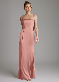 Azazie Zherra Abiti da Damigella Abito Sirena in Raso Elasticizzato Fiocco Rosetta image4