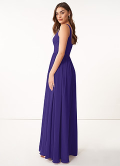 Azazie Keyla Bridesmaid Dresses Regency A-Line V-Neck Pleated Chiffon Dress image9