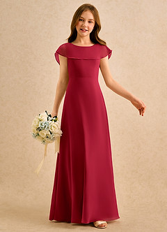 Azazie Kittie Girls Formal Sukienki dla dziewczynek sypiących kwiaty Linia A Szyfon Długość podłogi Sukienka image6