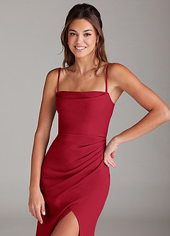 Azazie Leonis Bridesmaid Dresses Scarlet Sheath Strapless Stretch Crepe Convertible Dress image2