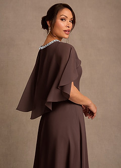 Azazie Winnifred Kleider für die Brautmutter A-Linie Mit Perlen Chiffon Kleid Ganache image5