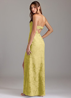 Azazie Leonis Vestidos de damas de honor Vestido de Canario de Devorado Floral de Corte Recto Convertible con Sin tirantes image3