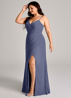 Azazie Maci Brudtärnklänningar Klä av Tubklänning i Chiffong Plisserad Stormig image10