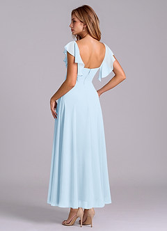 Azazie Leilani Bridesmaid Dresses Sky Blue A-Line Ruched Chiffon Dress image5