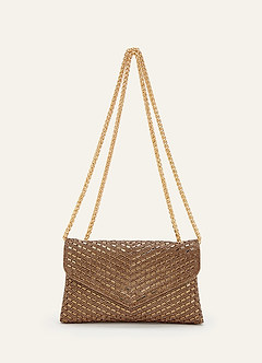 front Rhinestone Sequin Embellished Envelope Shoulder Bag
