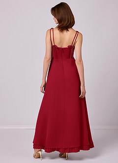 Barbie ♥ Azazie Bridesmaid Dresses Scarlet A-Line Pleated Chiffon Dress image6