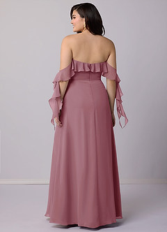Barbie ♥ Azazie Bridesmaid Dresses Vintage Mauve A-Line Off the Shoulder Chiffon Convertible Dress image9